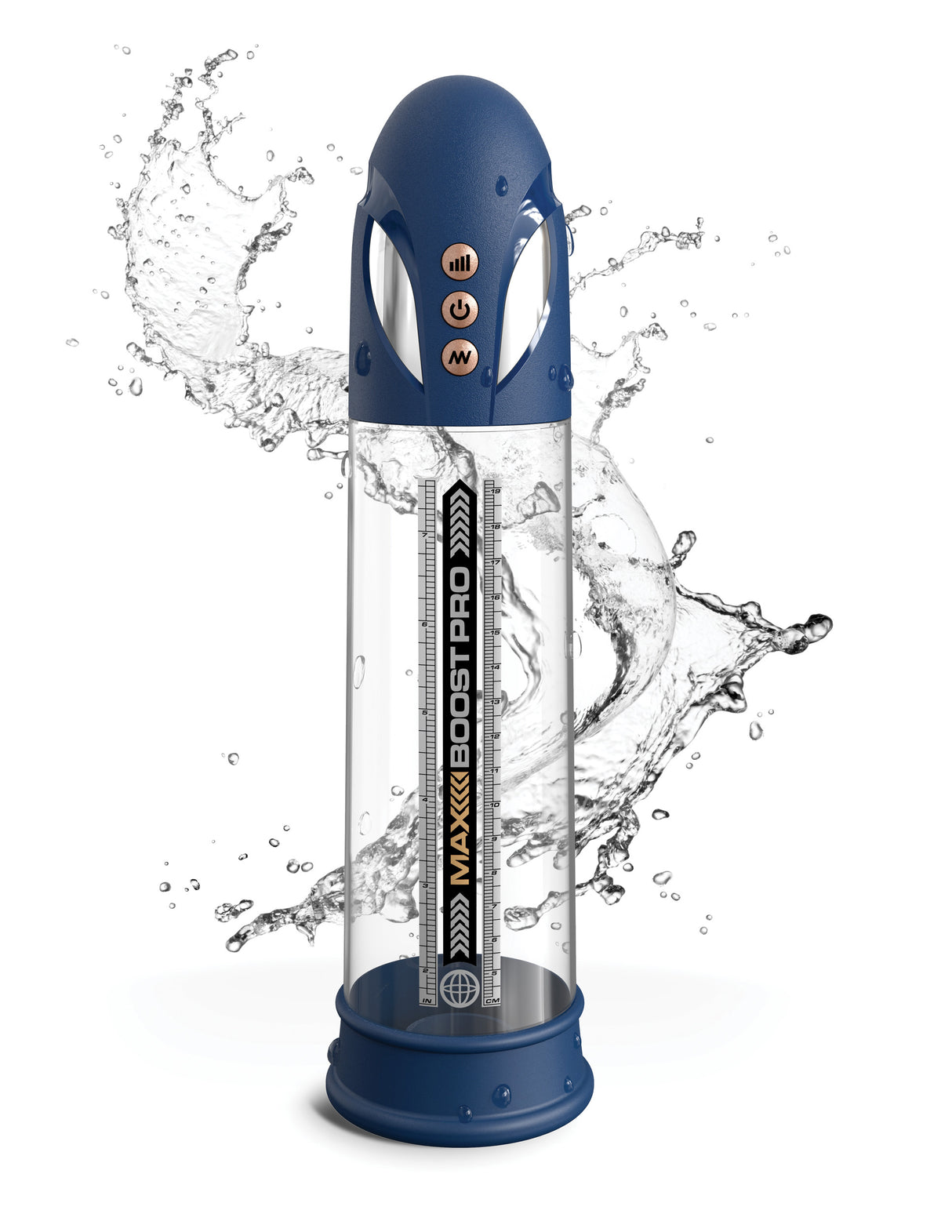 Pipedream Max Boost Pro Flow Penis Pump — Blue/Clear - PD325025