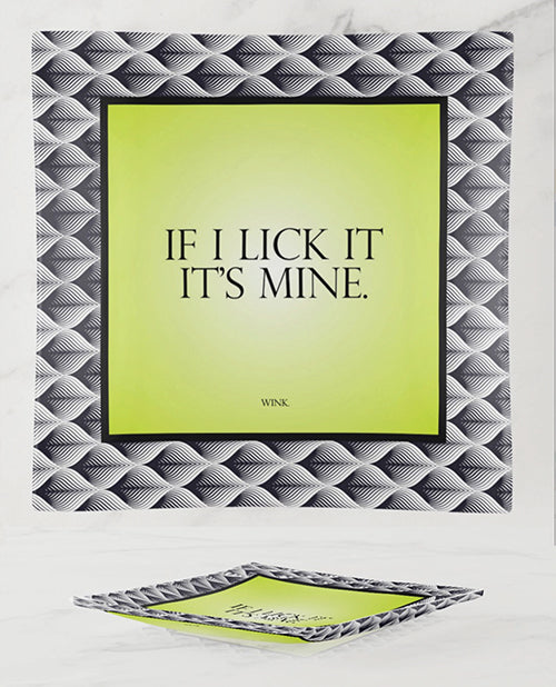 Warm Human If I Lick It It's Mine Glass Trinket Tray by Warm Human