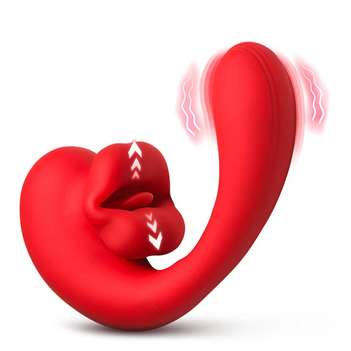 XR Brands G-Kiss G-Spot Silicone Vibrator — Red - AH909
