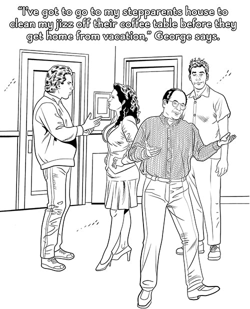 Wood Rocket Sexfeld Parody Coloring Book — 28 Pages