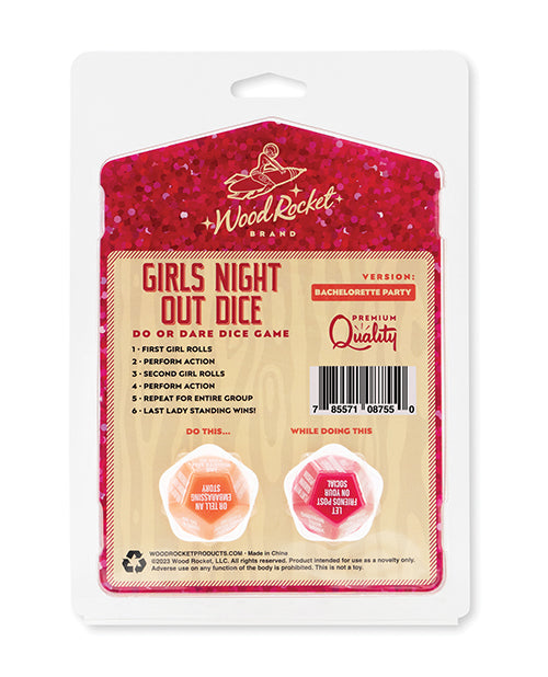 Wood Rocket Do or Dare Dice Game for Girls' Night — Red, 28mm