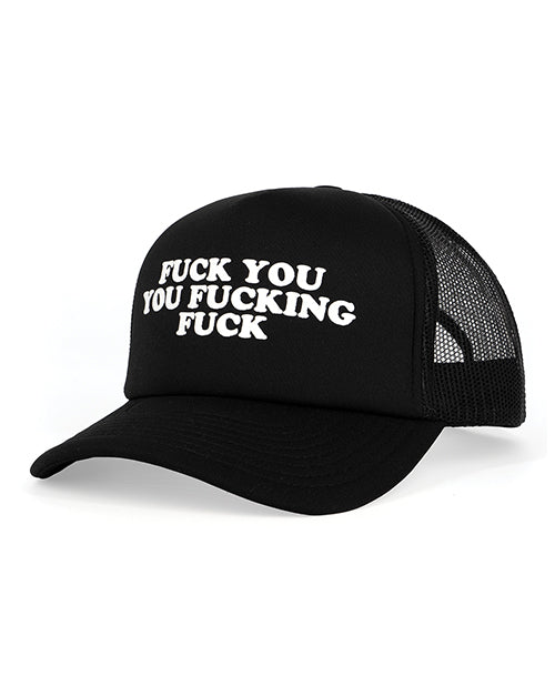 Wood Rocket Fuck You You Fucking Fuck Trucker Hat - Black by Wood Rocket