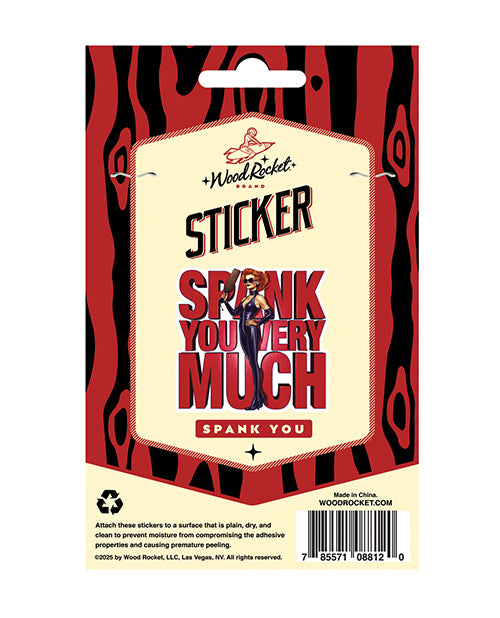 Spank You Very Much Sticker by Wood Rocket