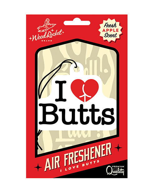 Wood Rocket I Love Butts Air Freshener - Apple by Wood Rocket