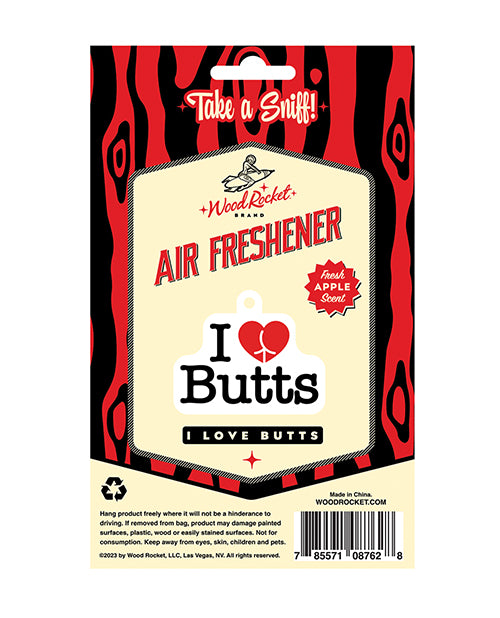 Wood Rocket I Love Butts Air Freshener - Apple by Wood Rocket