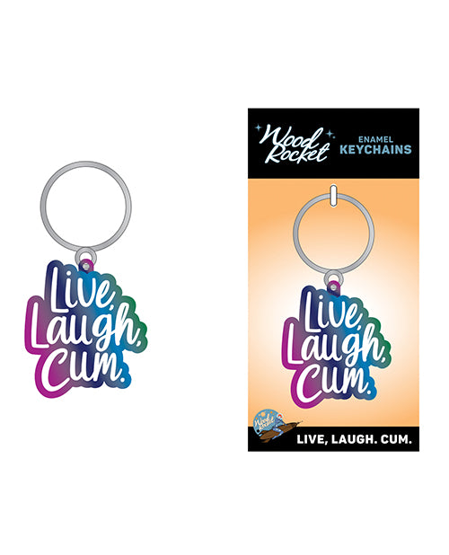 Wood Rocket Live Laugh Cum Keychain - Multi Color by Wood Rocket