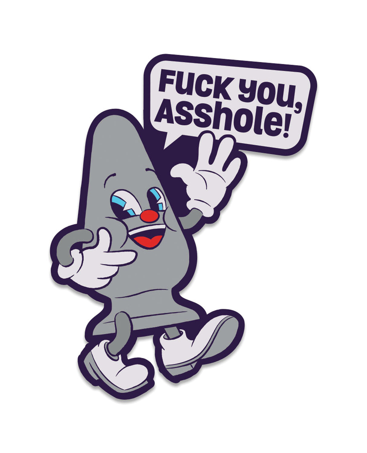 Wood Rocket Fuck Buddies Fuck You Asshole Pin - Grey by Wood Rocket