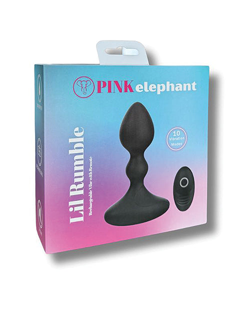 Pink Elephant Lil Rumble Rechargeable Vibe w/Remote - Black by Pinkelephant