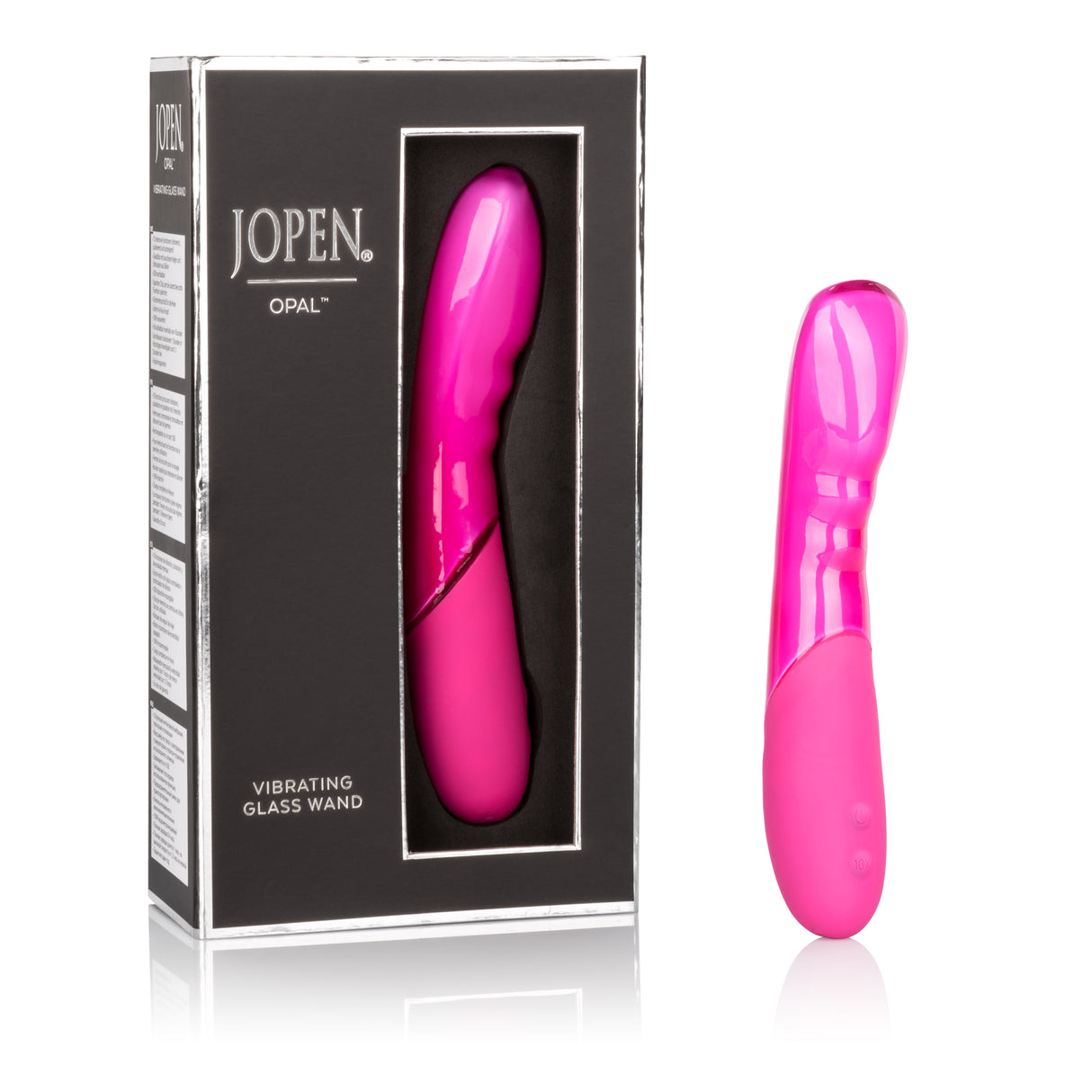 JOPEN Opal Glass Wand Vibrator — Pink, 8" - JO8150003