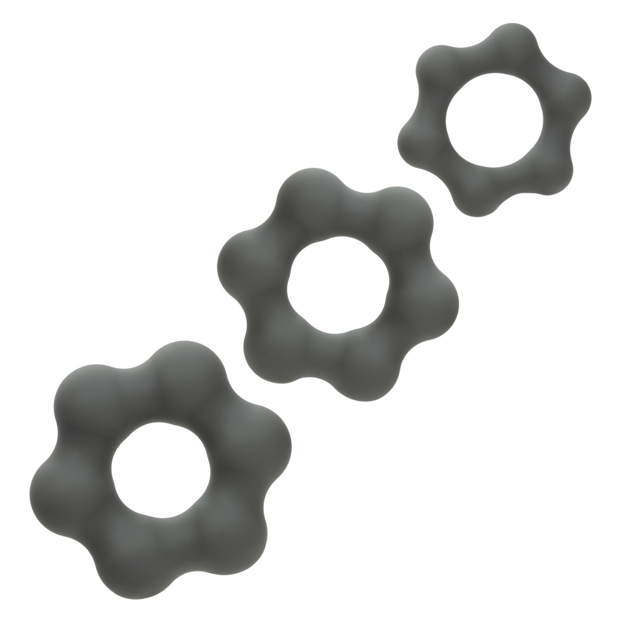 CalExotics Alpha Liquid Silicone 3-Ring Endurance Set — Grey, 1 in - SE1492632