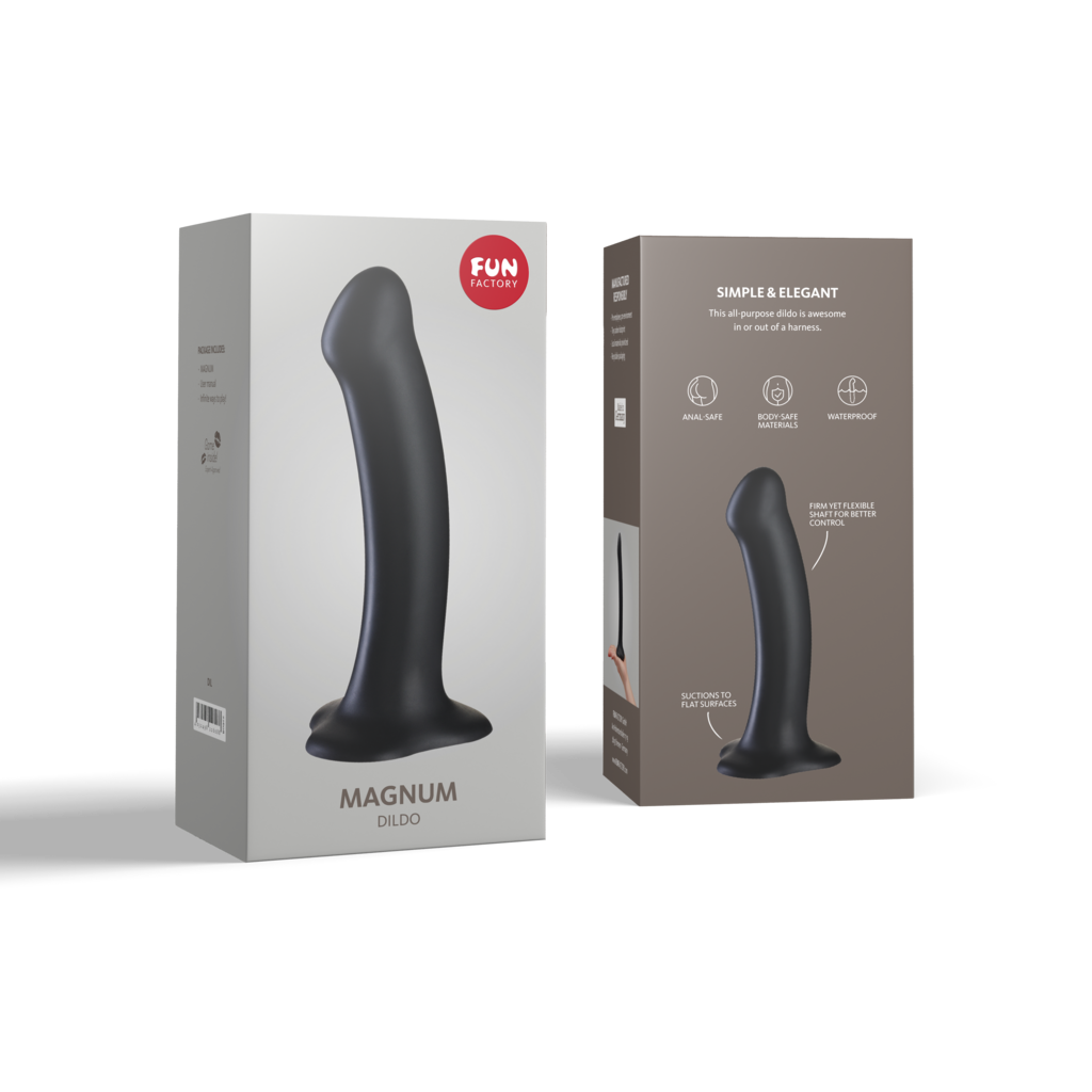 Fun Factory MAGNUM Dildo — Firm-Yet-Flexible Silicone with Suction Base - FN405BK
