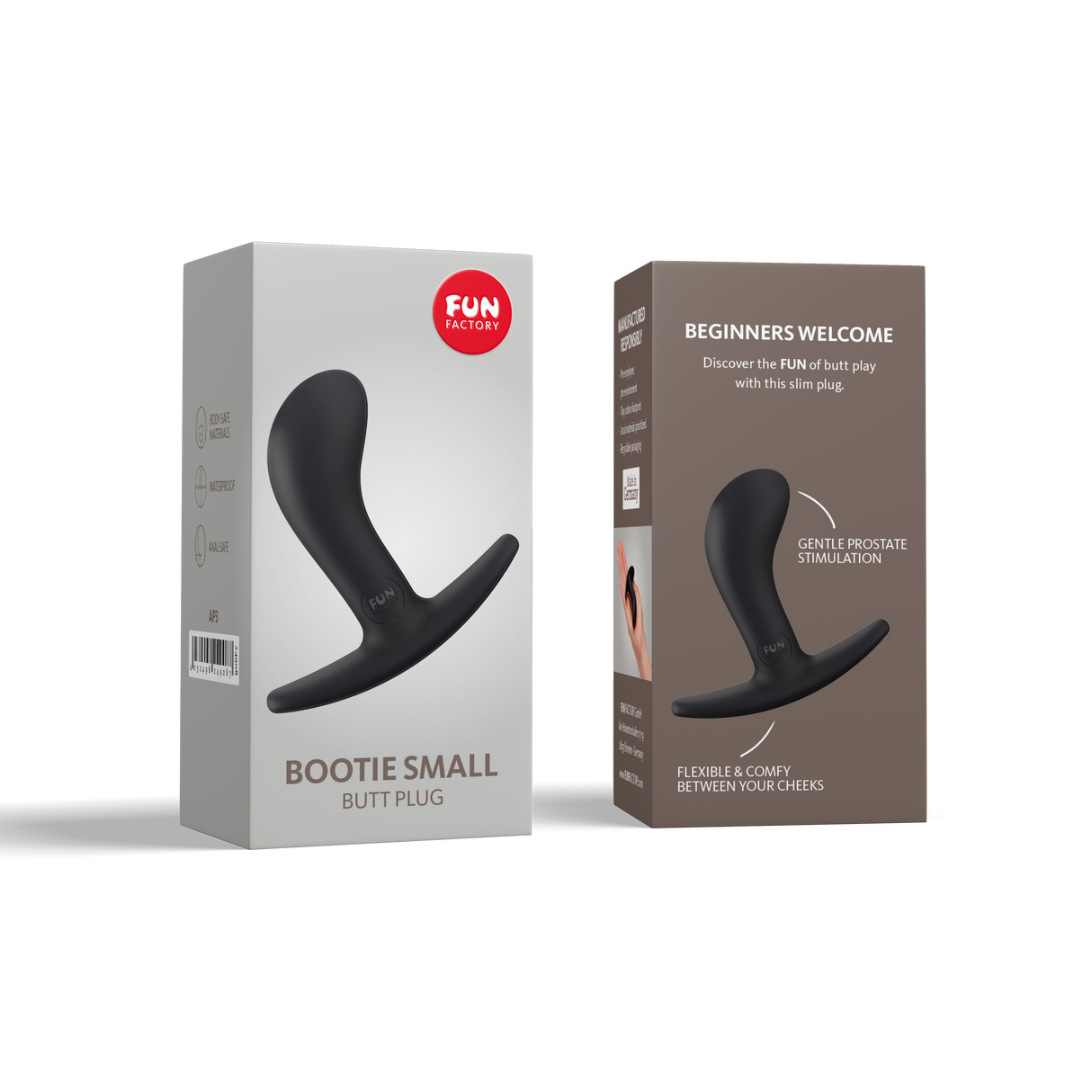 Fun Factory Bootie Anal Plug — Curved Design, Flexible Base - FN330BK
