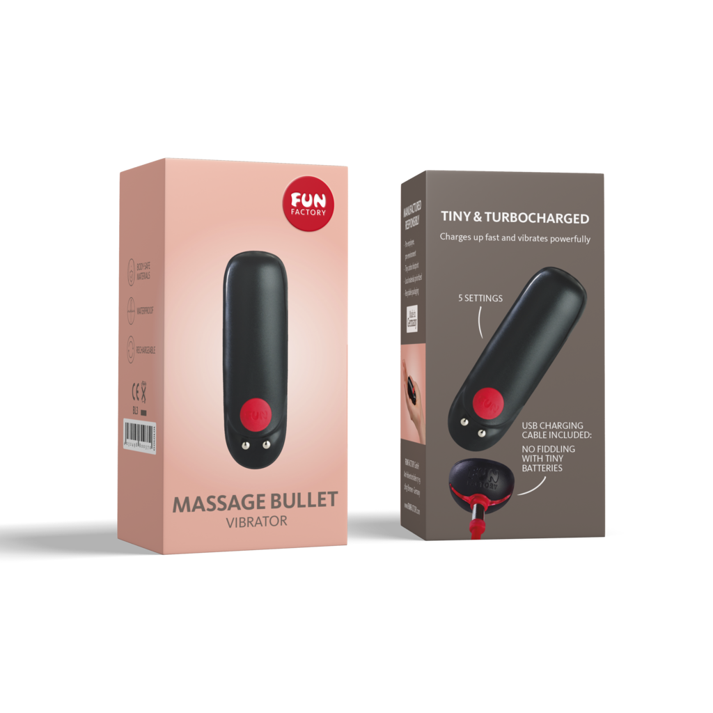 Fun Factory Massage Bullet — Rechargeable Bullet Vibrator, Black - FN601
