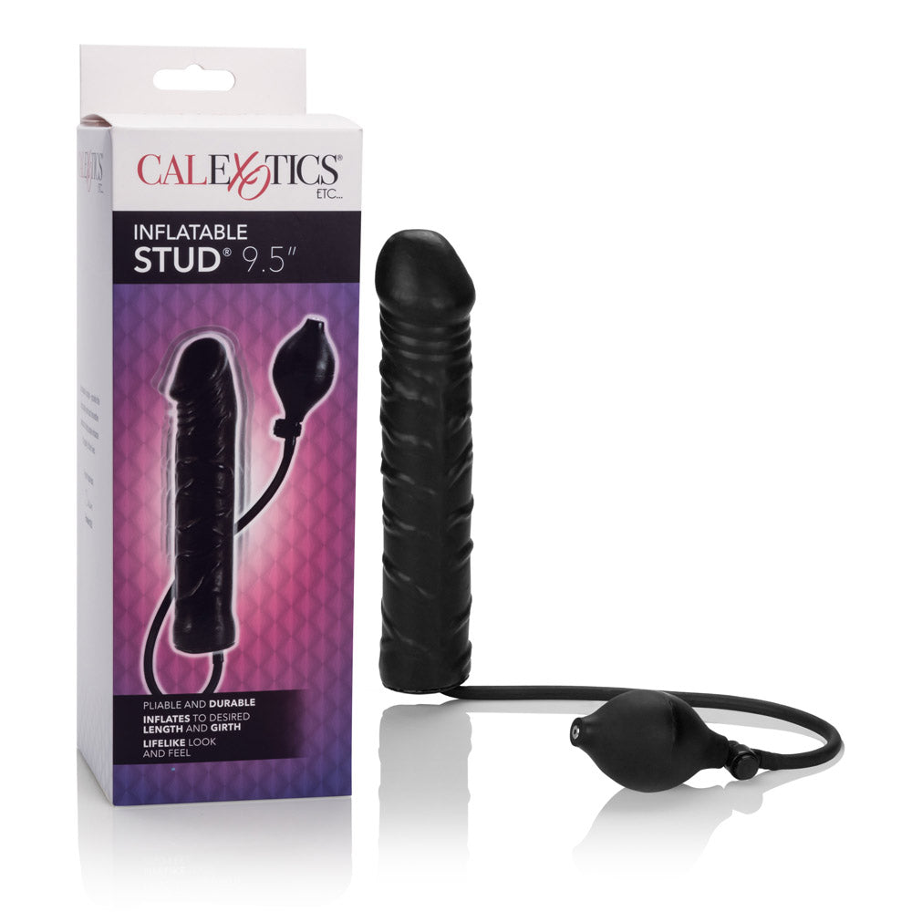 CalExotics Inflatable Stud Dildo — 9.5 Inch Expandable Latex - SE0431033