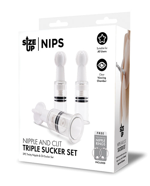 Size Up Nipple & Clit Triple Sucker Set by Size Up