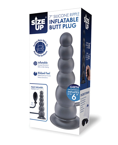 Size Up 7 Inch Silicone Ripple Inflatable Butt Plug by Size Up