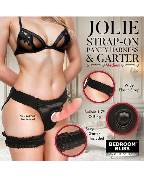 Bedroom Bliss Jolie Strap-On Panty Harness & Garter - Medium by Bedroom Bliss