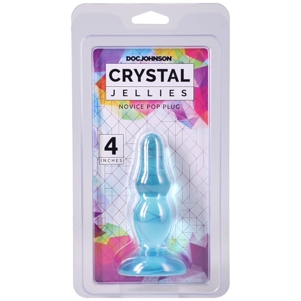 Doc Johnson Crystal Jellies Novice Pop Plug, 4 in Teal - DJ0283-19-CD