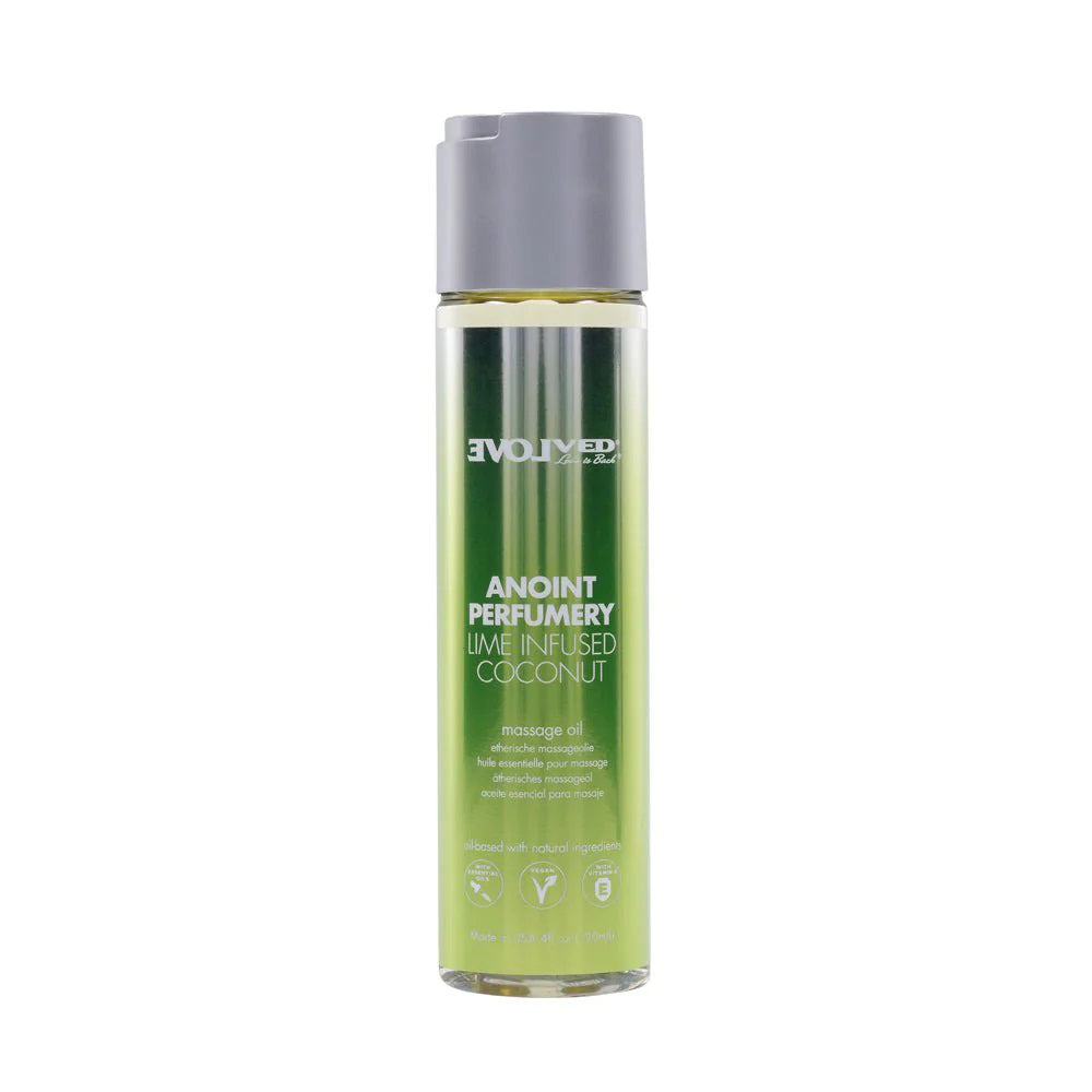Evolved Novelties Lime Infused Coconut Massage Oil, 4 oz - EN-LQ-4448-2