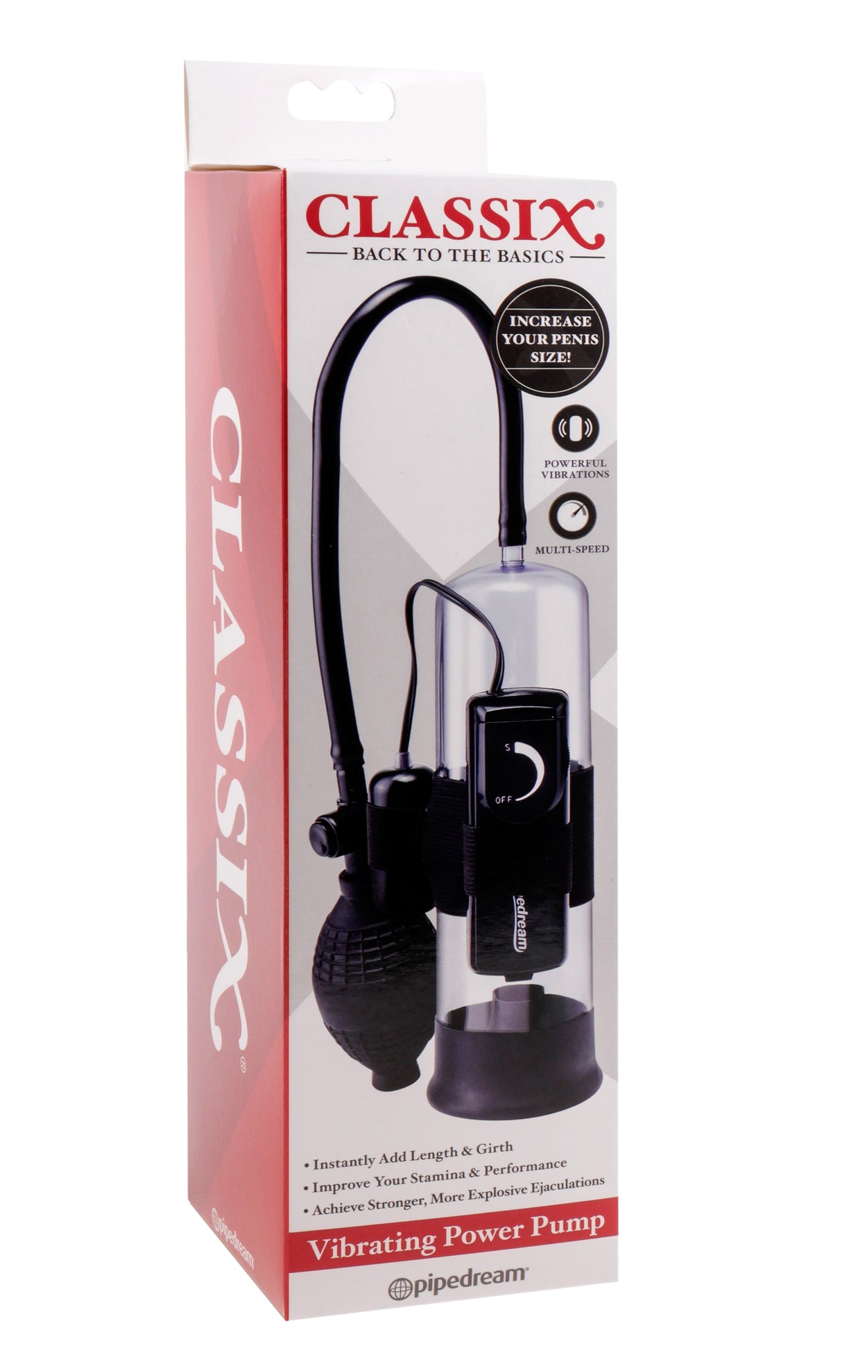 Pipedream Classix Vibrating Power Pump — Sleeve-Lined Penis Pump - PD1927-00