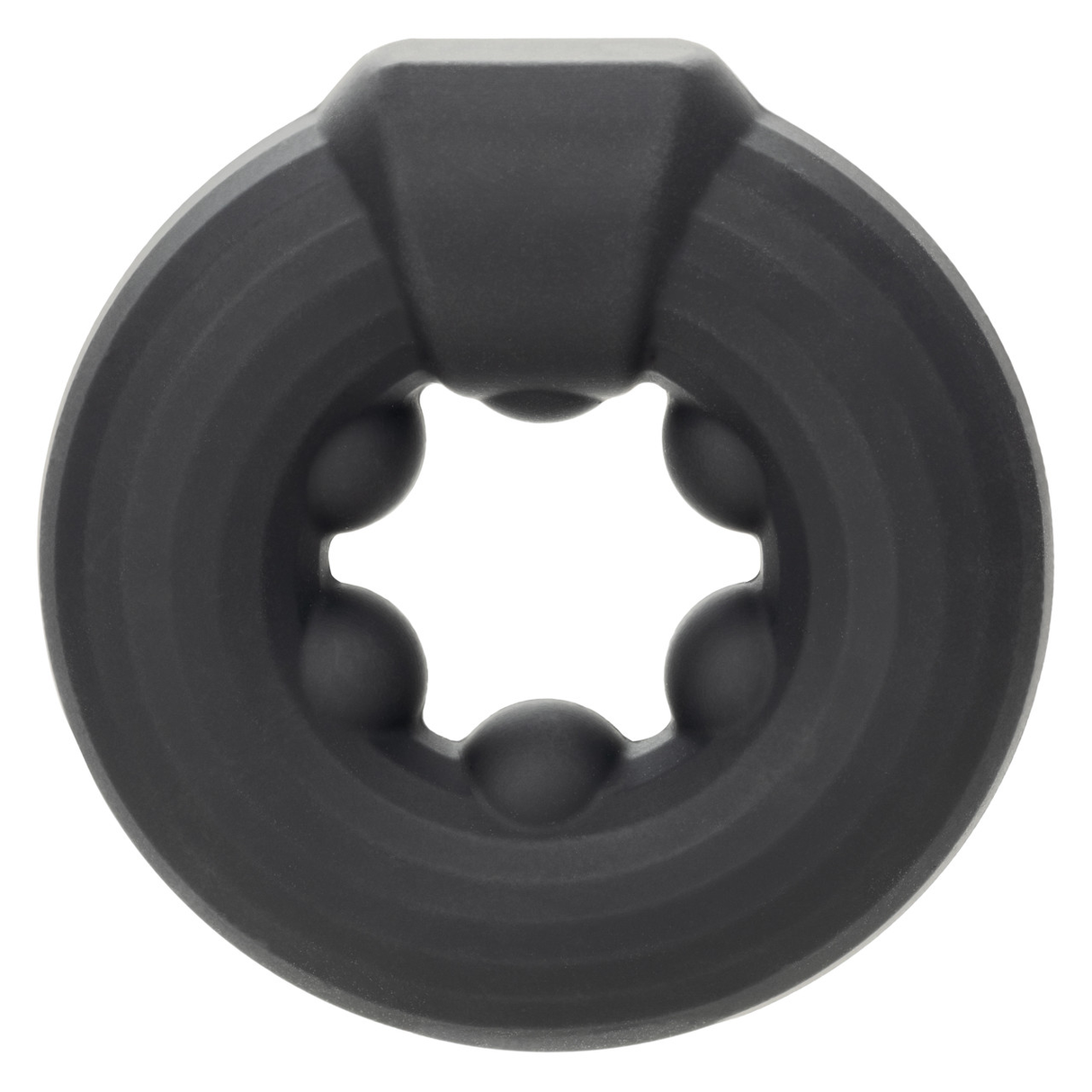 CalExotics Alpha Liquid Silicone Beaded Optimum Ring — 1 in Black - SE1491052