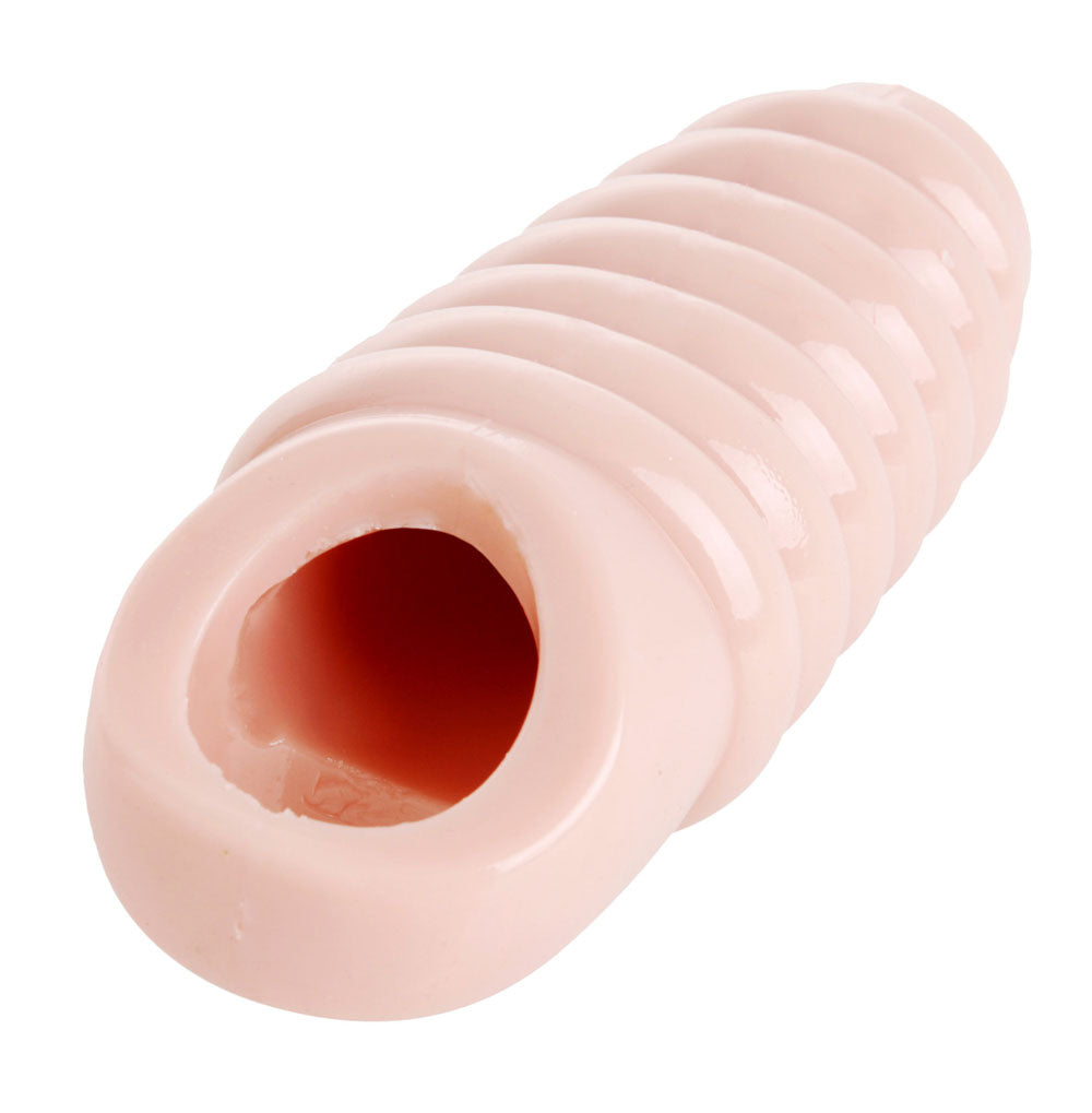 XR Brands Really Ample Ribbed Penis Enhancer Sheath — 5.75 in - SM-AE560