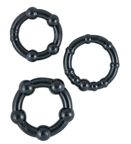 Ram Beaded Cockrings - Black by Nasstoys