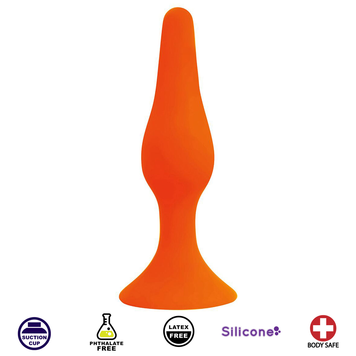 Rooster Alpha Advanced Silicone Anal Plug — Medium, Orange - 642610429125
