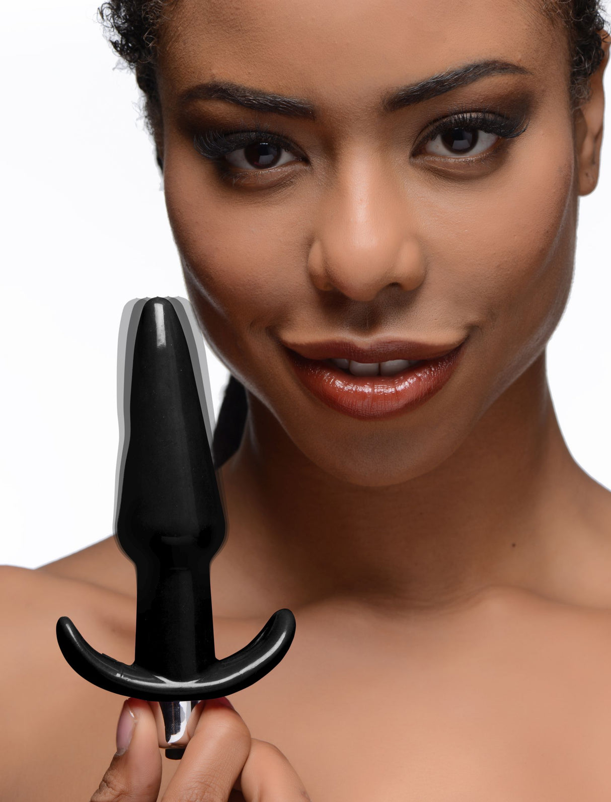 Frisky Smooth Vibrating Anal Plug with Bullet — Black, 4.8 in - 848518035097
