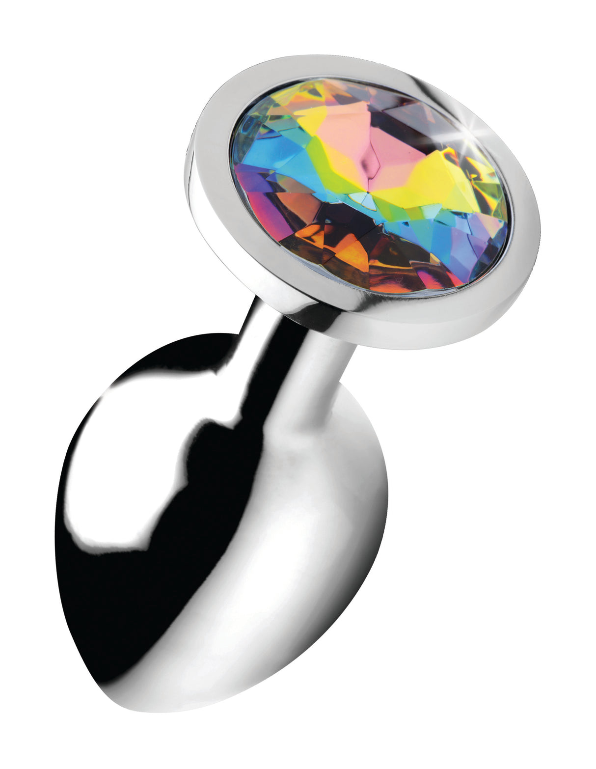 Booty Sparks Rainbow Prism Gem Anal Plug — Large, Nickel-Free Aluminum - BTYS-AG375-LRG