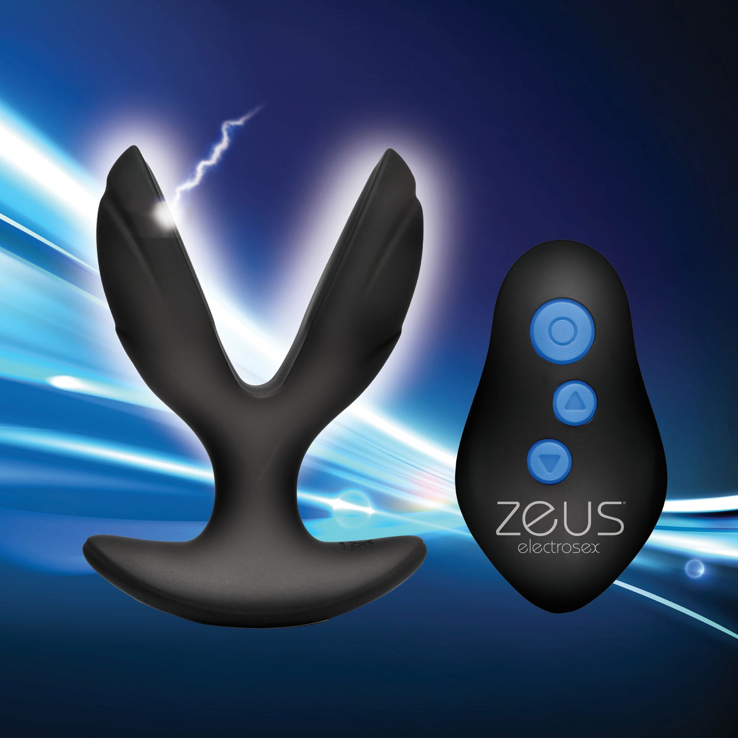 64X Electro-Spread Vibrating and Estim Silicone Butt Plug by Zeus Electrosex