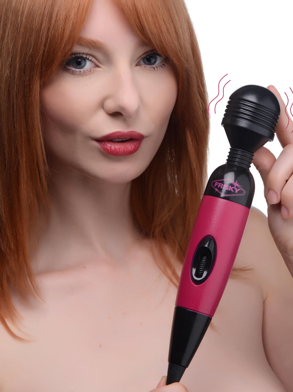 Frisky Multi-Speed Wand Massager, Flexible Neck, 10 in, Pink - 848518042576