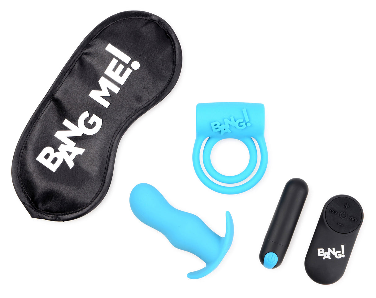 XR Brands Duo Blast Kit — Vibrating Plug & C-Ring, Blue - BNG-AG578