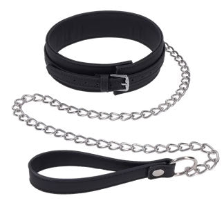 Sportsheets Signature Midnight Muse Collar & 36-inch Chain Leash, Black - SS68120