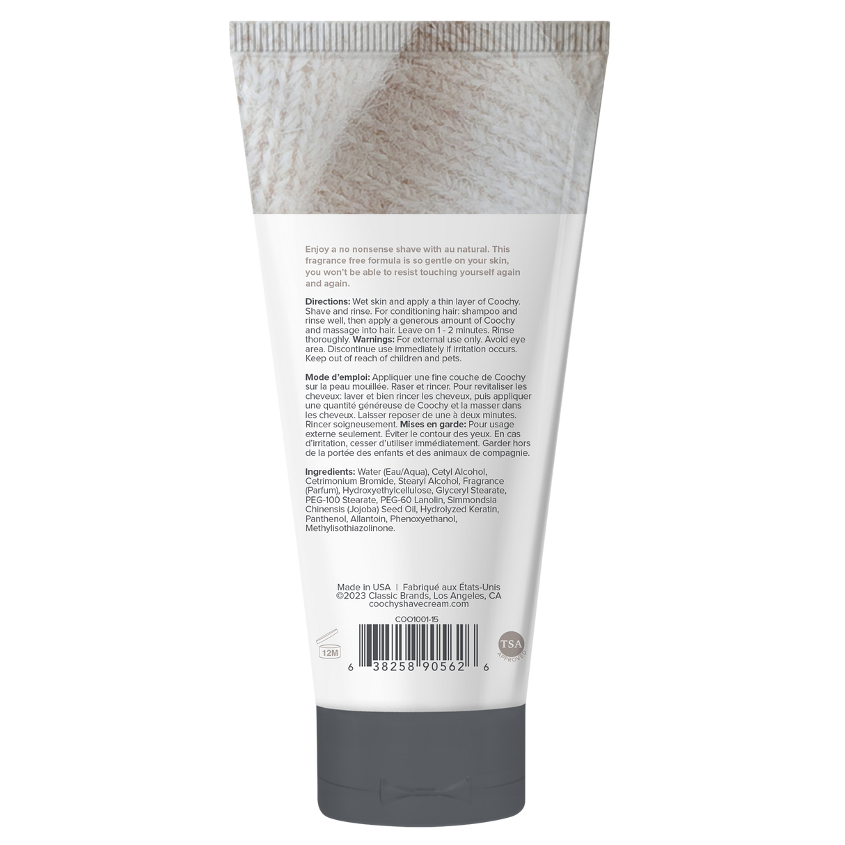 Coochy Au Natural Shave Cream — Fragrance-Free 0.5oz (15ml) - HP1040
