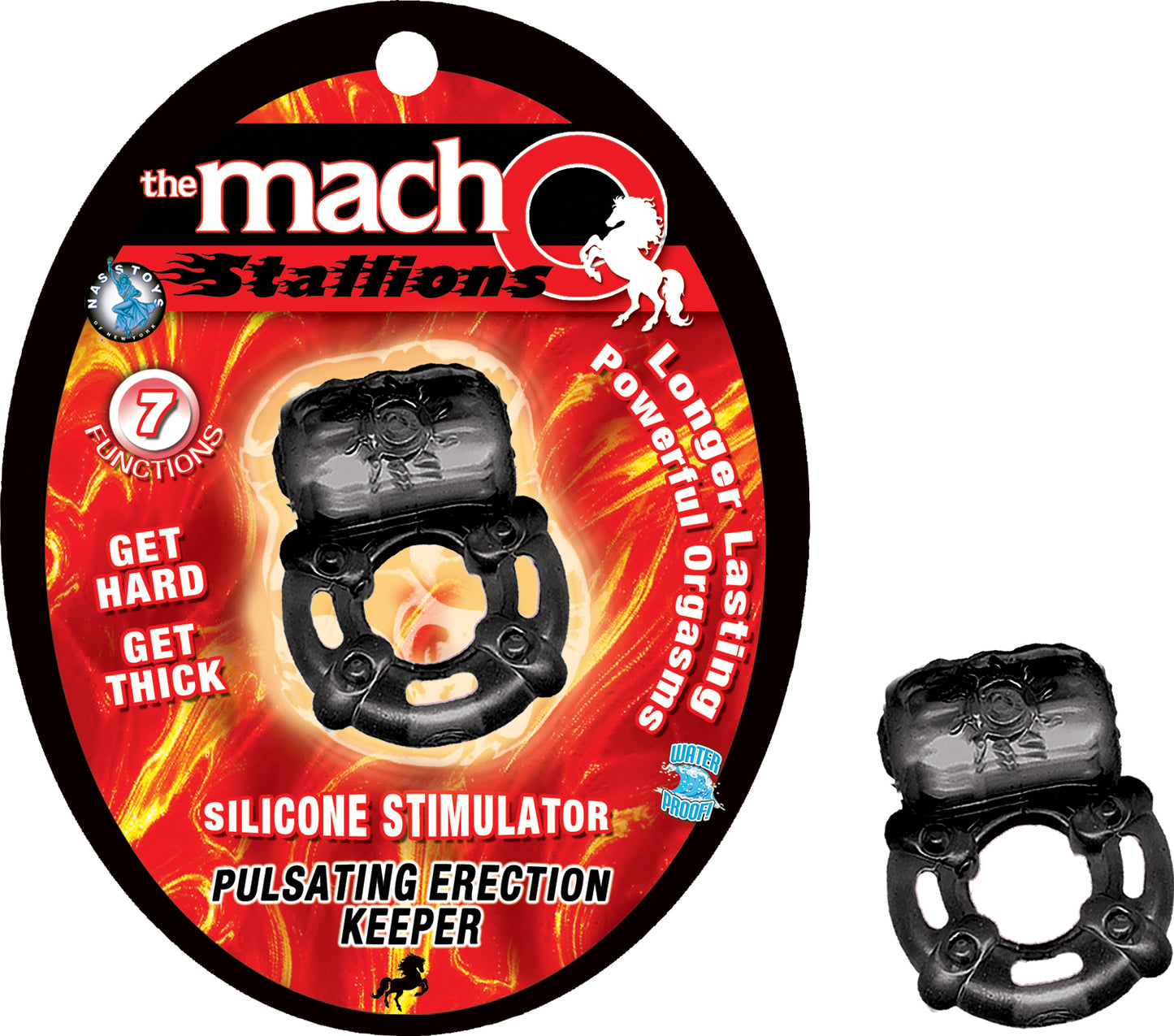 The Macho Stallions Pulsating Erection Keeper - Black by Nasstoys