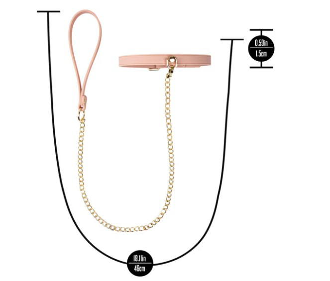 Blush Temptasia Ardor Collar & Leash — Pink Puria Silicone - BL-55540