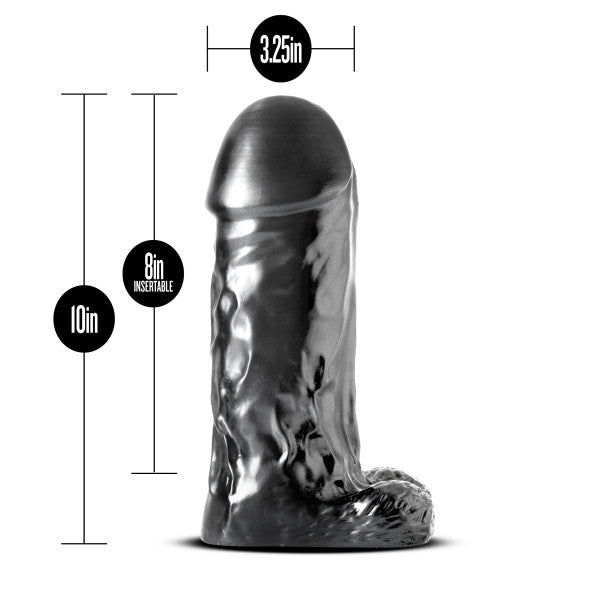 Blush Jet Destroyer Realistic Dildo — Carbon Metallic Black, 8" Insertable - BL-15405