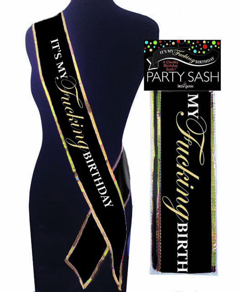 Little Genie Birthday Sash — Black, Adjustable - LG-NVC107