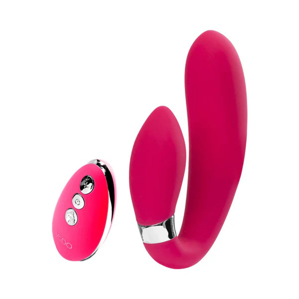VeDO Jeni C-Shaped Dual Motor Vibrator with Remote, Pink - VI-P2509