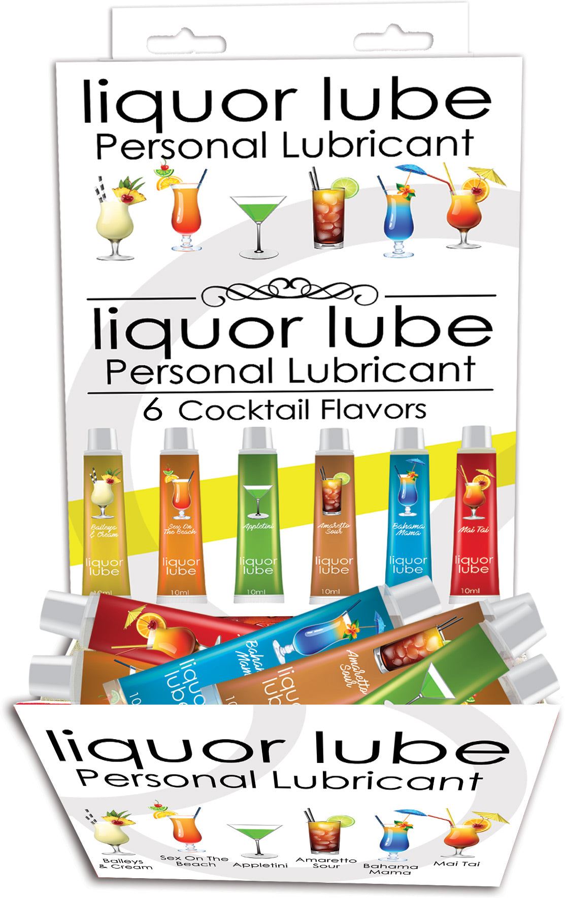 Hott Products Liquor Lube Assorted Cocktail Flavors — 72-Pack (10ml Tubes) - HTP2649D