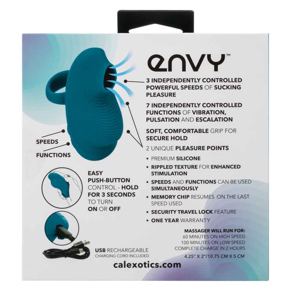 CalExotics Envy Handheld Suction Massager - Blue