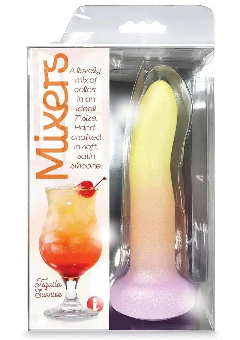 Icon Brands Mixers Tequila Sunrise 8" Dildo — Yellow Orange Pink - IC1329