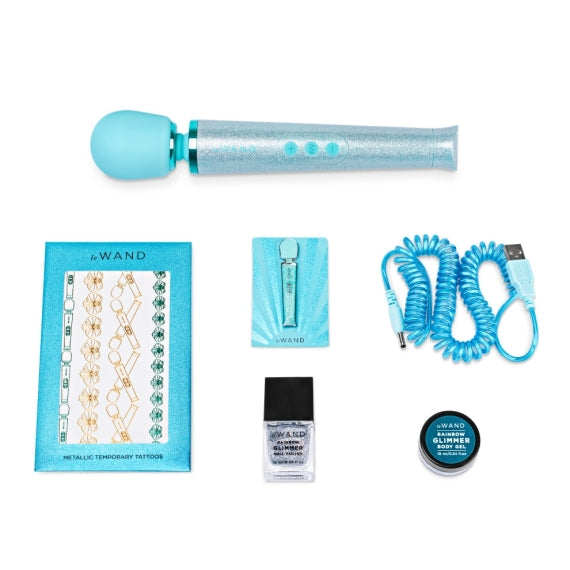 LE Wand Petite Wand Vibrator — All That Glimmers Set (Blue) - LW5576