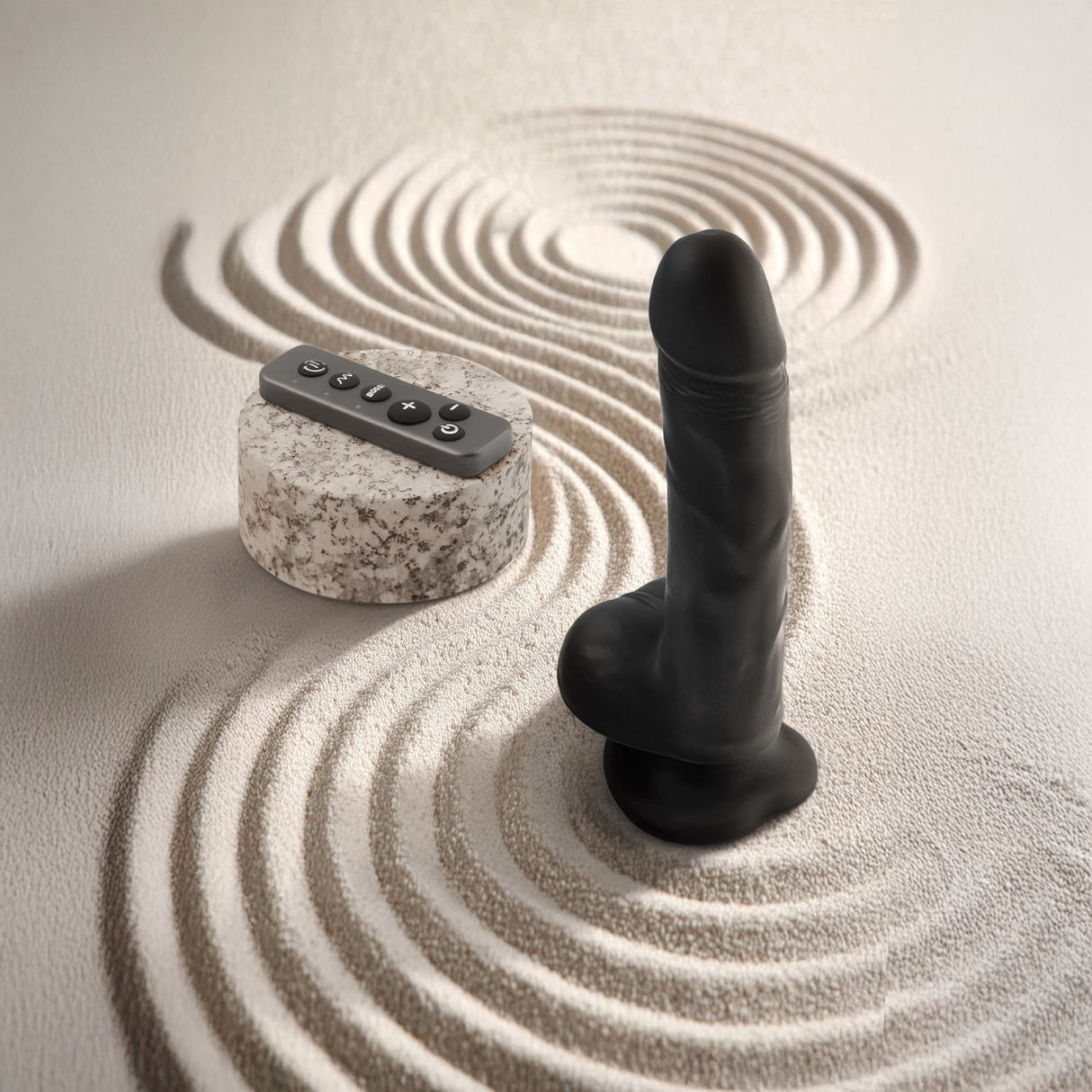 STRAP-ON-ME Rotating & Vibrating Realistic Dildo L — Black - SM7555