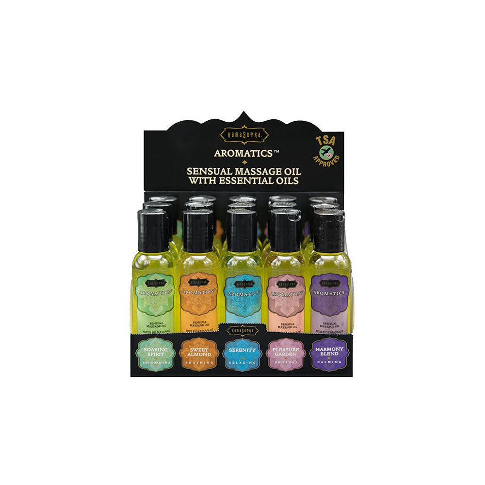 Kama Sutra Aromatic Massage Oil 15-Pack Display, 2 fl oz Each - KS12101