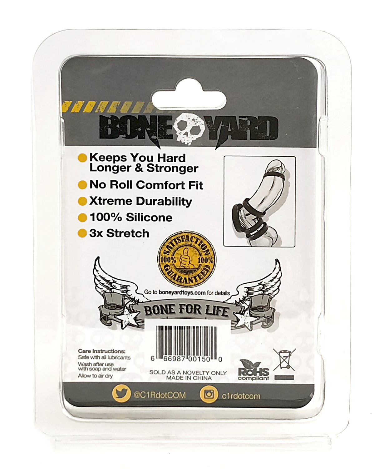 Rascal Boneyard Silicone Ring — 50mm, Black - BY-0150