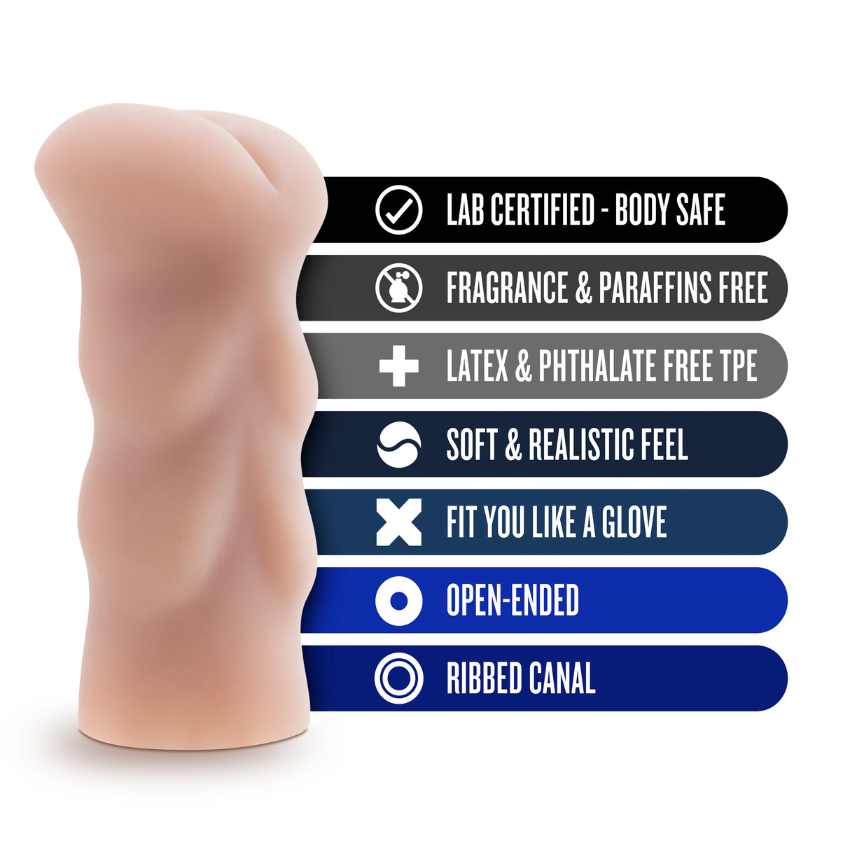 Blush X5 Men Anal Stroker — Palm-Sized, 5-Inch, Vanilla - BL-09523
