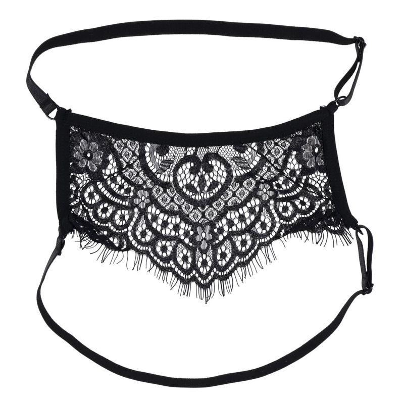 Sex & Mischief Veiled Vision Lace Blindfold — Black - SS10100