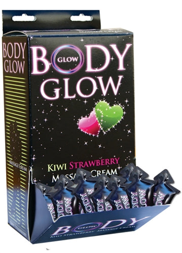 Hott Products Body Glow Massage Cream — 50 Pieces Display, Kiwi Strawberry - HTP2655D